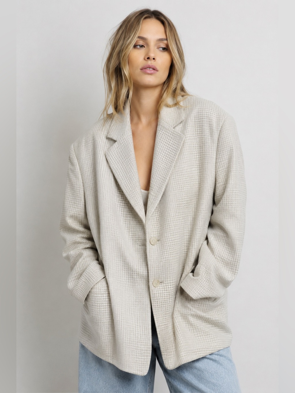 BNWOT OVERSIZED HOUNDSTOOTH BLAZER - Picture 2 of 4